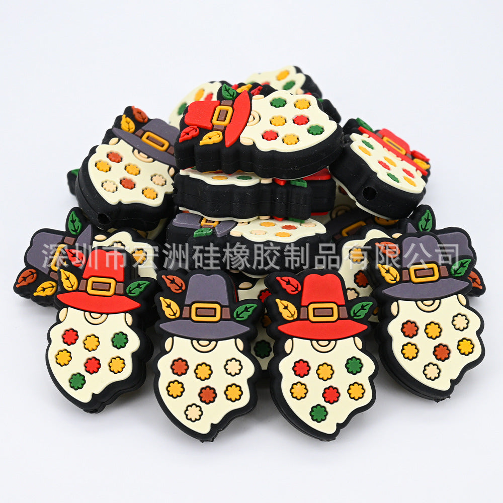 Wholesale 10pcs/ pack Autumn Leaves Elderly Silicone Baby Teething Gel DIY